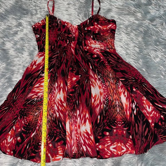 Red chiffon party mini dress 6 - Picture 12 of 16